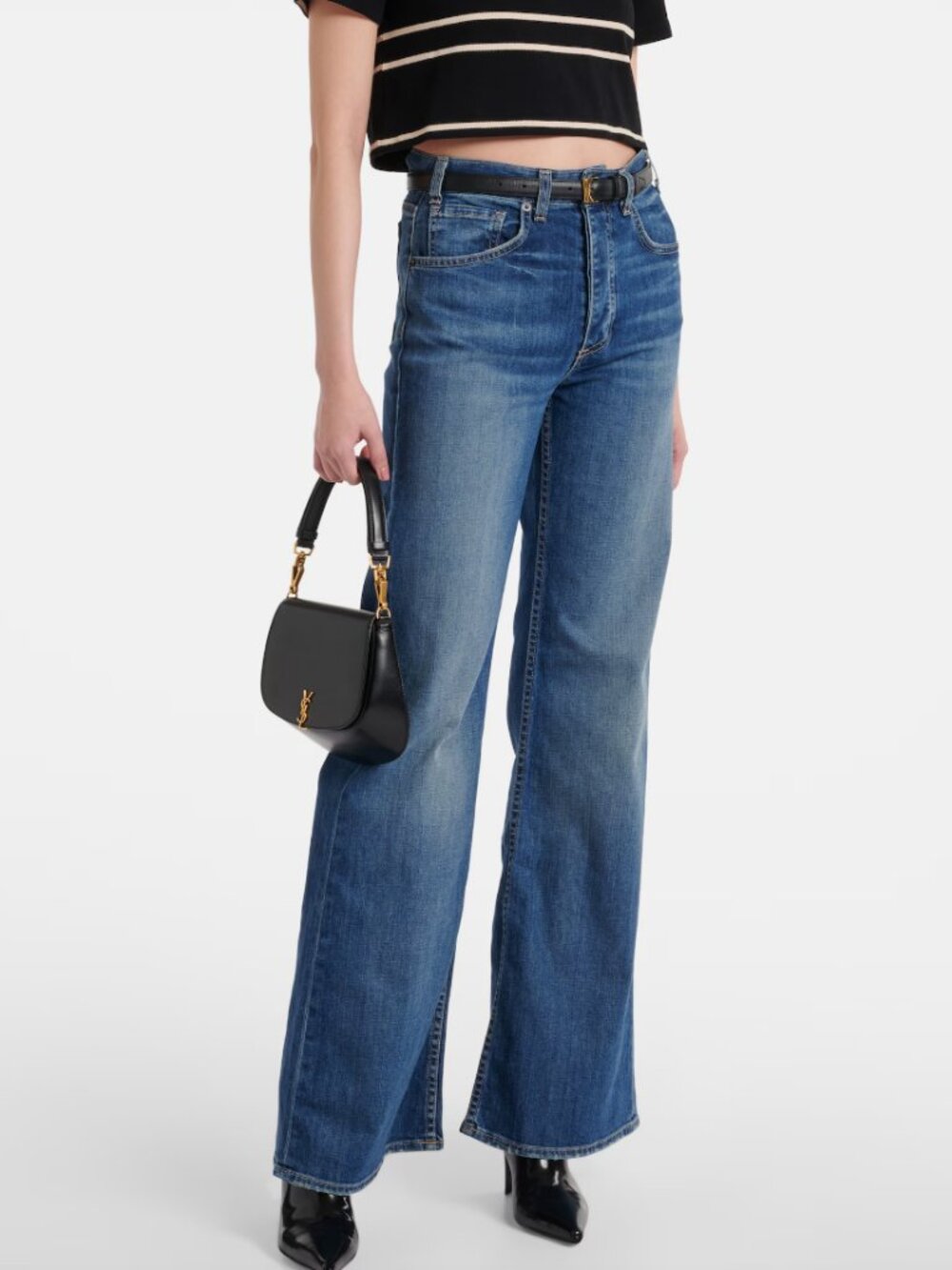 Nili Lotan Terrell High-Rise Boot Cut Jean Size 29 Classic Wash